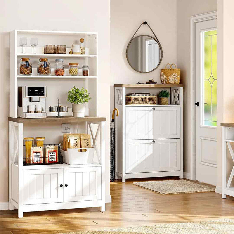 Farmhouse microwave cabinet sales